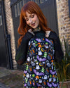 Halloween Cauldron Cats Print Twill Cotton Dungarees by Run and Fly