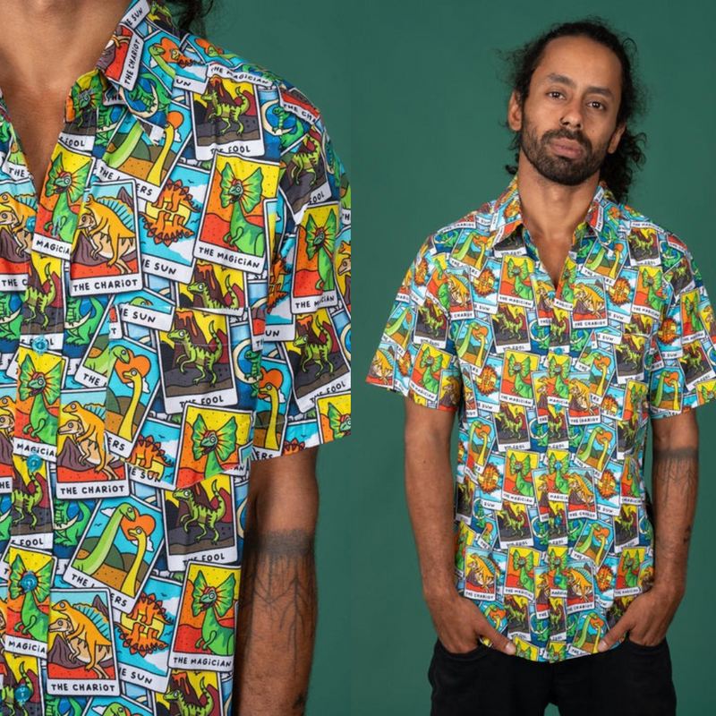 Tarot Dinosaur Print Shirt by Run and Fly