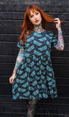 Death Head Moth Jersey Smock Dress with Pockets by Run and Fly