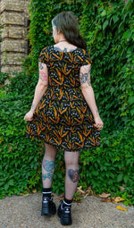 Poison Plants Print Cotton Tea Dress with Pockets by Run and Fly