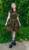 Poison Plants Print Cotton Tea Dress with Pockets by Run and Fly