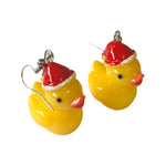 Rubber Ducks in Santa Hats Earrings