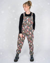 Christmas Cuties Print Stretch Cotton Dungarees by Run and Fly