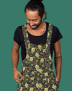 Serpent Garden Snake Print Twill Cotton Dungarees by Run and Fly