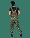 Serpent Garden Snake Print Twill Cotton Dungarees by Run and Fly