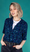 Atlantic Blue Leopard Print Shirt by Run and Fly