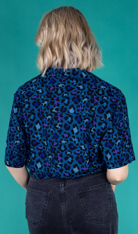 Atlantic Blue Leopard Print Shirt by Run and Fly