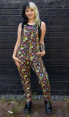 Halloween Bewitched Print Twill Cotton Dungarees by Run and Fly