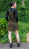 Black Paisley Print Dungaree Pinafore Dress by Run and Fly