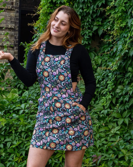 Boho Summer Print Dungaree Pinafore Dress by Run and Fly