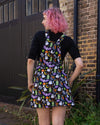 Cauldron Cats Print Dungaree Pinafore Dress by Run and Fly