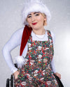 Christmas Cuties Print Stretch Cotton Dungarees by Run and Fly