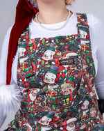 Christmas Cuties Print Stretch Cotton Dungarees by Run and Fly