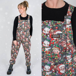 Christmas Cuties Print Stretch Cotton Dungarees by Run and Fly