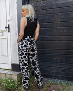 Cow Print Straight Leg Jeans by Run and Fly