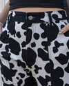 Cow Print Straight Leg Jeans by Run and Fly