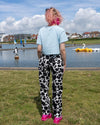 Cow Print Straight Leg Jeans by Run and Fly