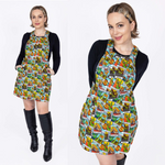 Dinosaur Tarot Print Dungaree Pinafore Dress by Run and Fly