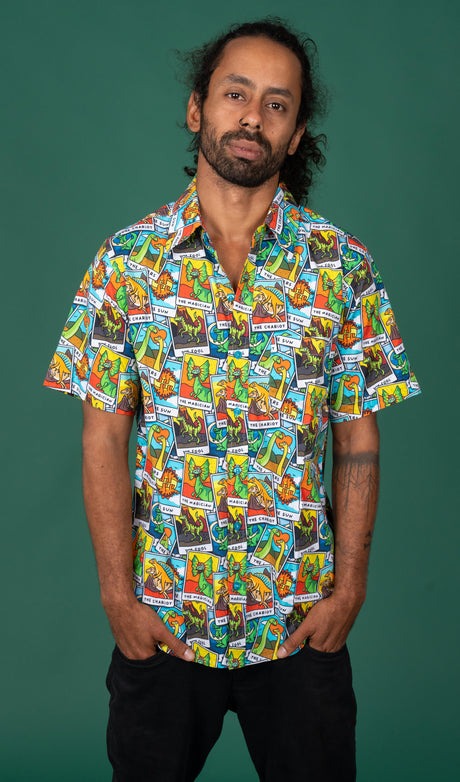 Tarot Dinosaur Print Shirt by Run and Fly