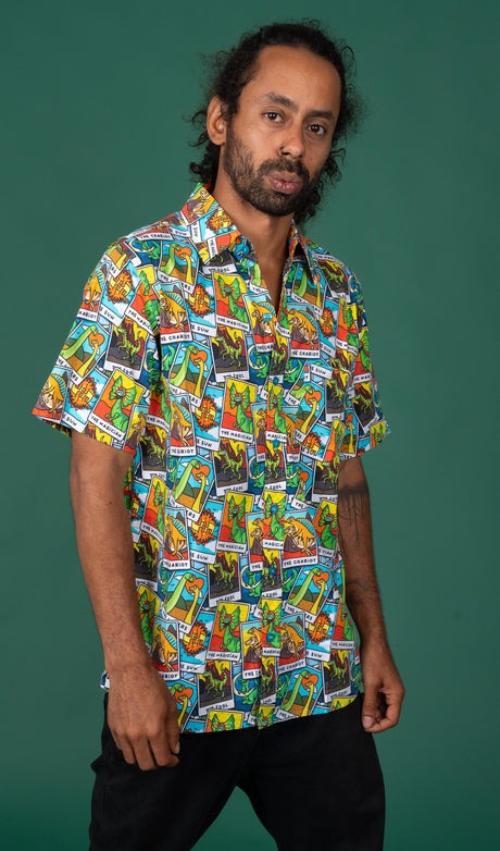 Tarot Dinosaur Print Shirt by Run and Fly