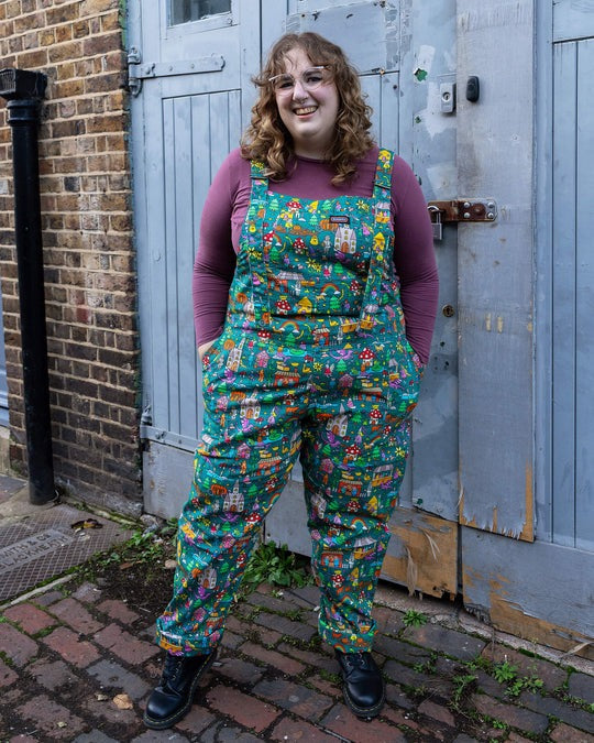 Fairytale Print Stretch Cotton Dungarees by Run and Fly