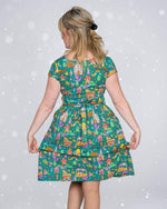 Fairytales Print Cotton Tea Dress with Pockets by Run and Fly