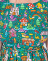 Fairytales Print Cotton Tea Dress with Pockets by Run and Fly