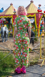 Run and Fly In The Geese Garden Print Jumpsuit