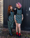 Green Seas Octopus Print Twill Cotton Dungarees by Run and Fly