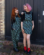 Green Seas Octopus Print Twill Cotton Dungarees by Run and Fly