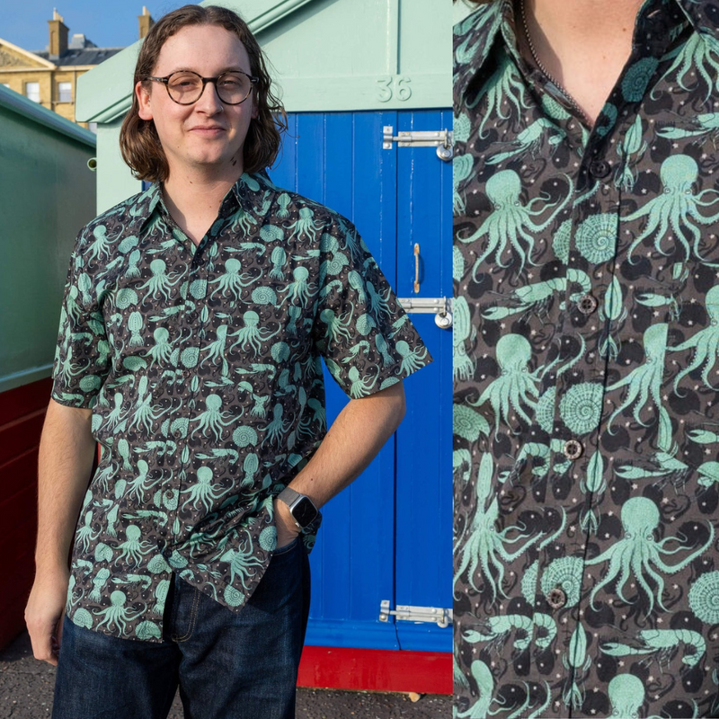 Green Seas Octopus Print Shirt by Run and Fly