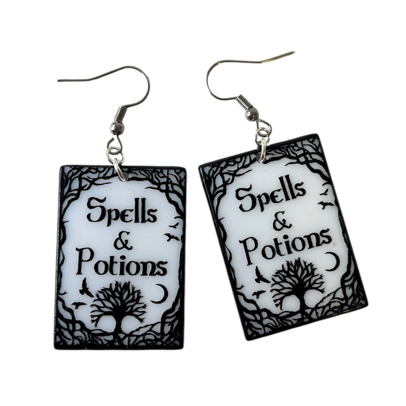 Spells and Potions Book Earrings