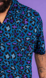 Atlantic Blue Leopard Print Shirt by Run and Fly