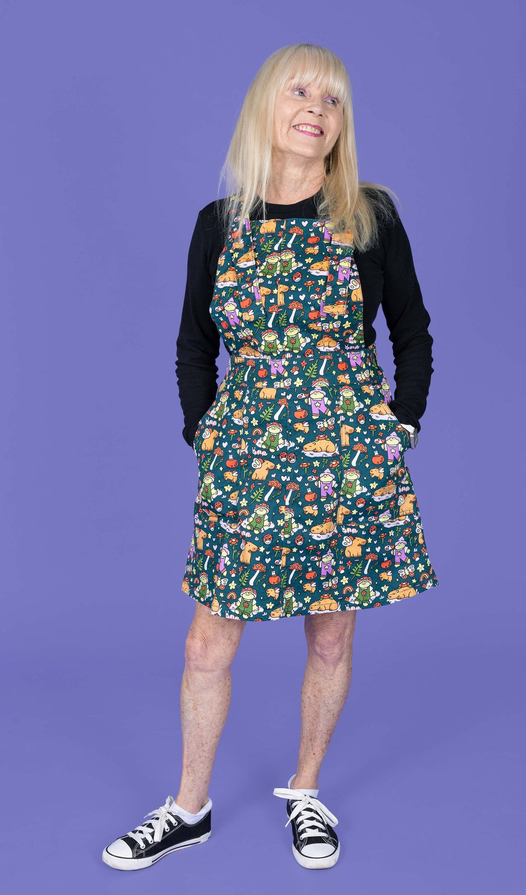 Capybara Print Dungaree Pinafore Dress by Run and Fly X Nimbob