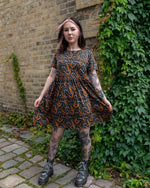 Poison Plants Jersey Smock Dress with Pockets by Run and Fly