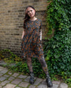 Poison Plants Jersey Smock Dress with Pockets by Run and Fly