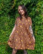 Pumpkin Jersey Smock Dress with Pockets by Run and Fly