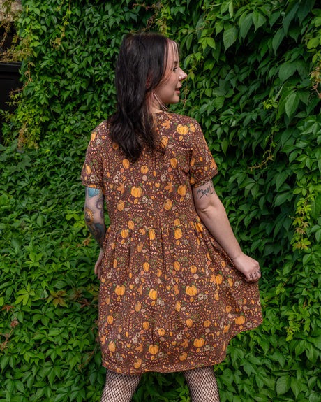 Pumpkin Jersey Smock Dress with Pockets by Run and Fly