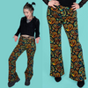 70's Black Paisley High Waisted Bell Bottom Flares Jeans by Run and Fly