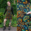 Black Paisley Print Dungaree Pinafore Dress by Run and Fly