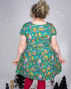 Fairytales Print Cotton Tea Dress with Pockets by Run and Fly