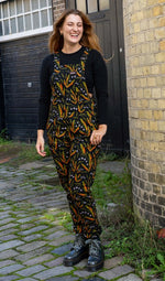 Halloween Poison Plants Print Twill Cotton Dungarees by Run and Fly