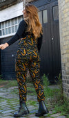 Halloween Poison Plants Print Twill Cotton Dungarees by Run and Fly