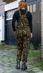 Halloween Poison Plants Print Twill Cotton Dungarees by Run and Fly