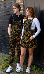 Halloween Poison Plants Print Twill Cotton Dungarees by Run and Fly