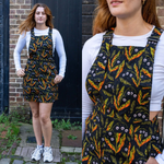 Poison Plants Print Dungaree Pinafore Dress by Run and Fly