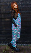 Pretty Spooky Print Twill Cotton Dungarees by Run and Fly