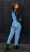 Pretty Spooky Print Twill Cotton Dungarees by Run and Fly