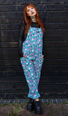 Pretty Spooky Print Twill Cotton Dungarees by Run and Fly