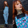 Pretty Spooky Print Twill Cotton Dungarees by Run and Fly